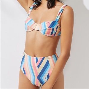 Anthropologie Farm Rio Geometric High Waist Bikini